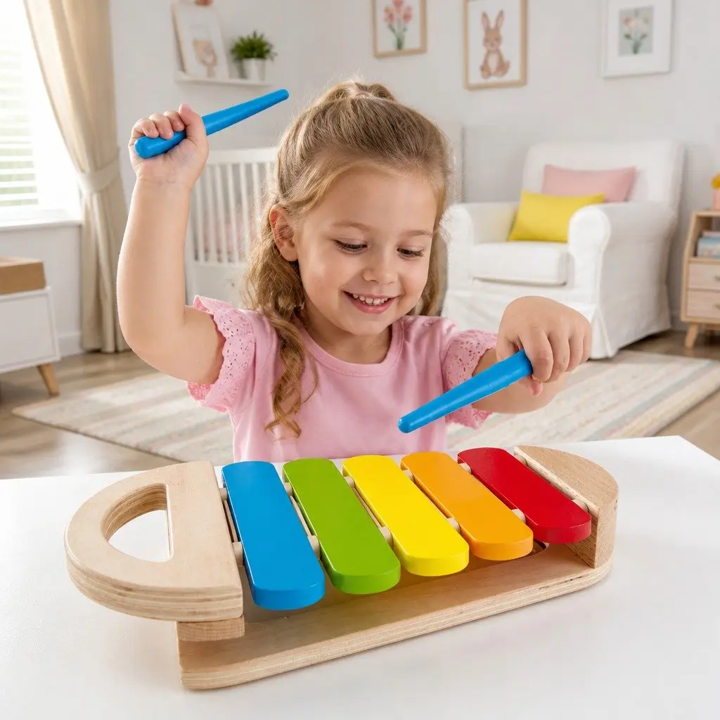Xylophone Musical Instrument Early Music Play Toy Rainbow Colourful