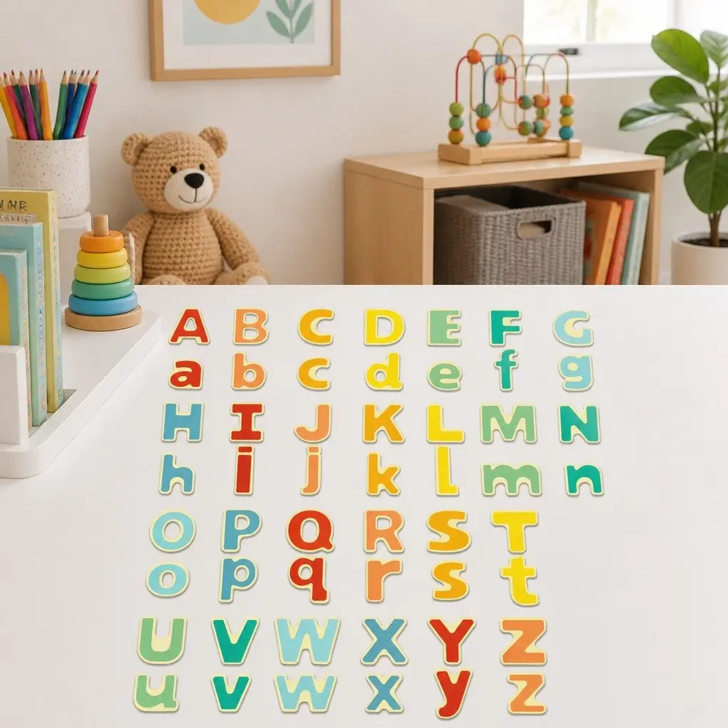 Magnetic Alphabet Learning Set Educational Toy Letter Recognition 52 Pieces