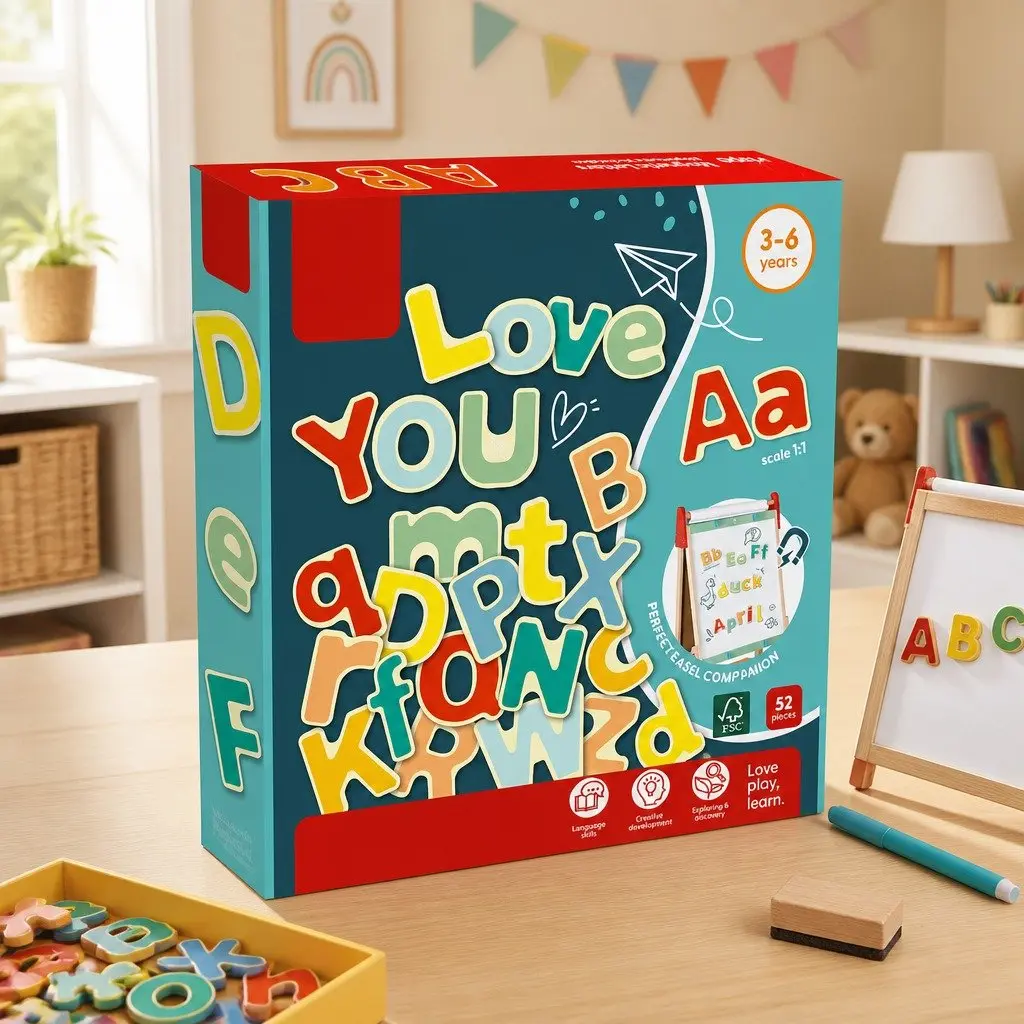 Magnetic Alphabet Learning Set Educational Toy Letter Recognition 52 Pieces