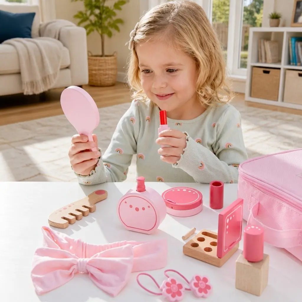 Kids Grooming Accessory Set Pretend Play 15 Piece Imaginative Role Play Colorful
