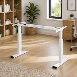 Standing Desk Frame Dual Motor Adjustable Height White Office Motorised Sit