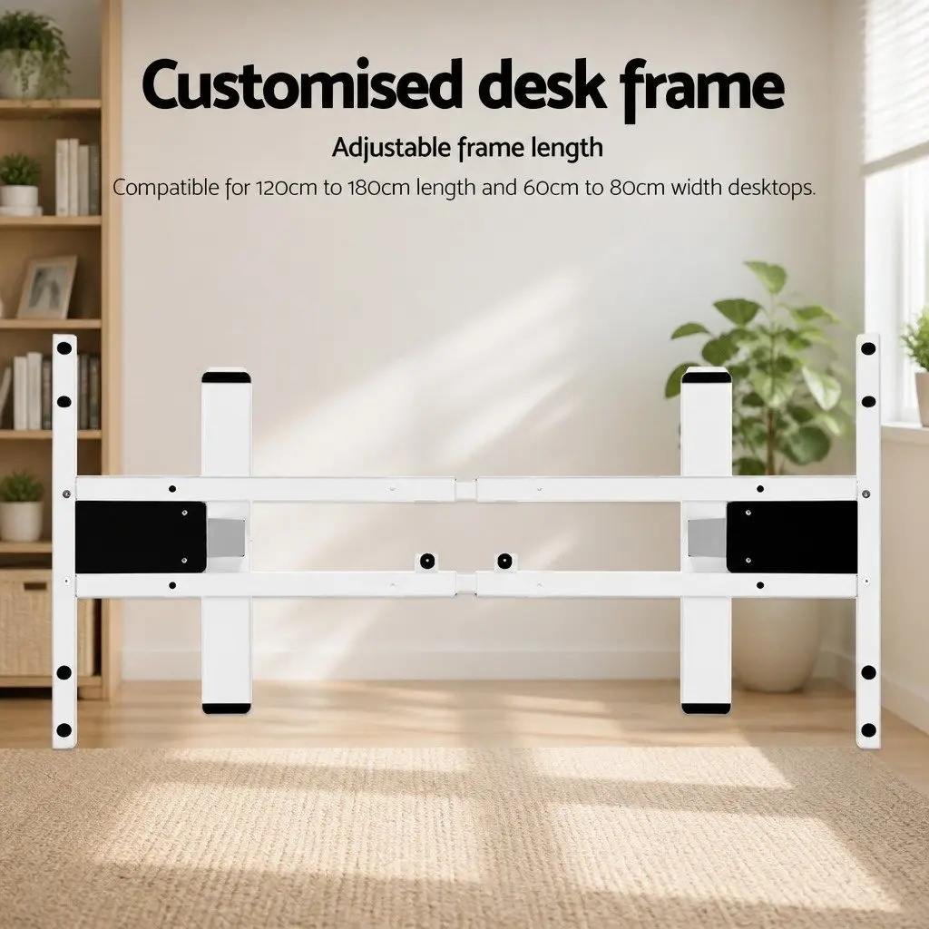 Standing Desk Frame Dual Motor Adjustable Height White Office Motorised Sit
