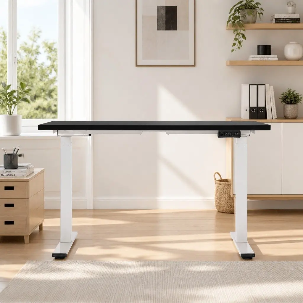 Electric Standing Desk Motorised Dual Motor Height Adjustable Home Office 140cm