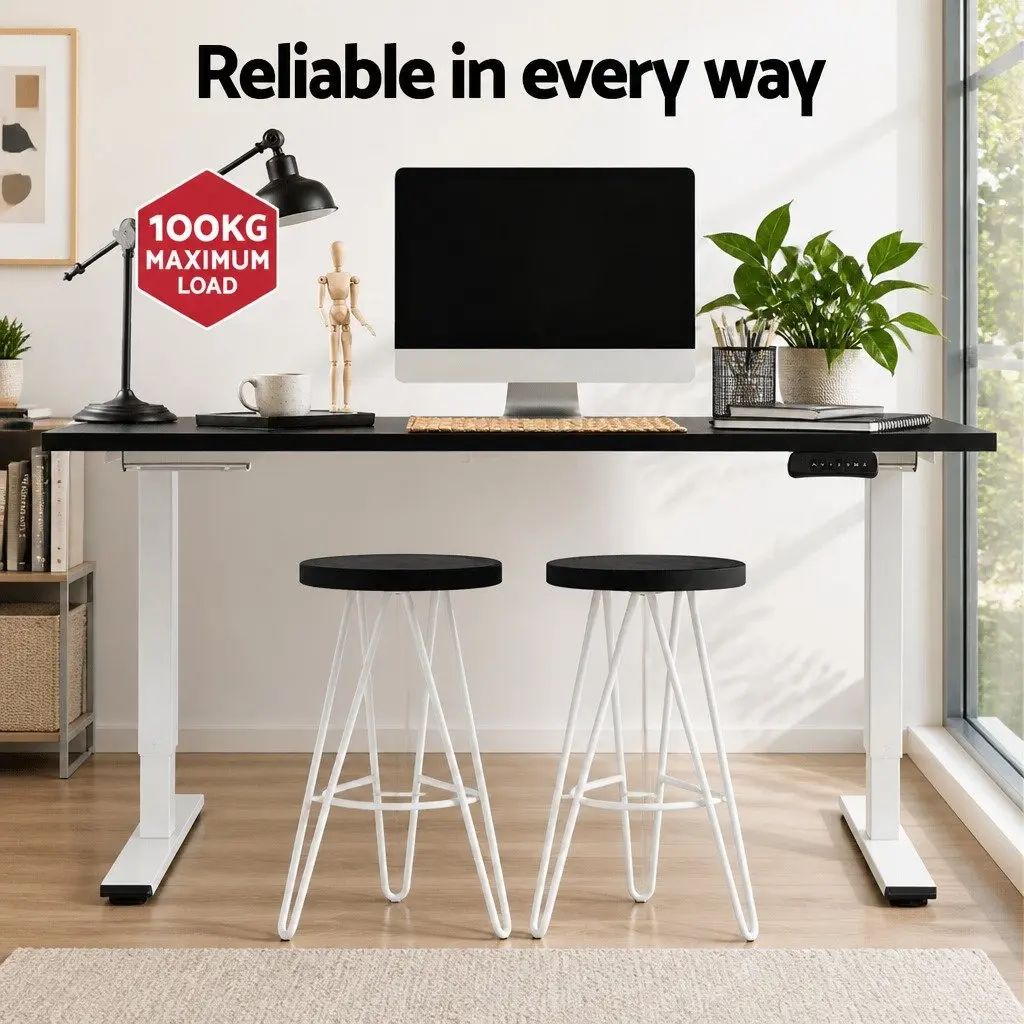 Electric Standing Desk Motorised Dual Motor Height Adjustable Home Office 140cm
