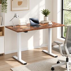Motorised Standing Desk Dual Motor Height Adjustable Frame 120cm Desktop Office