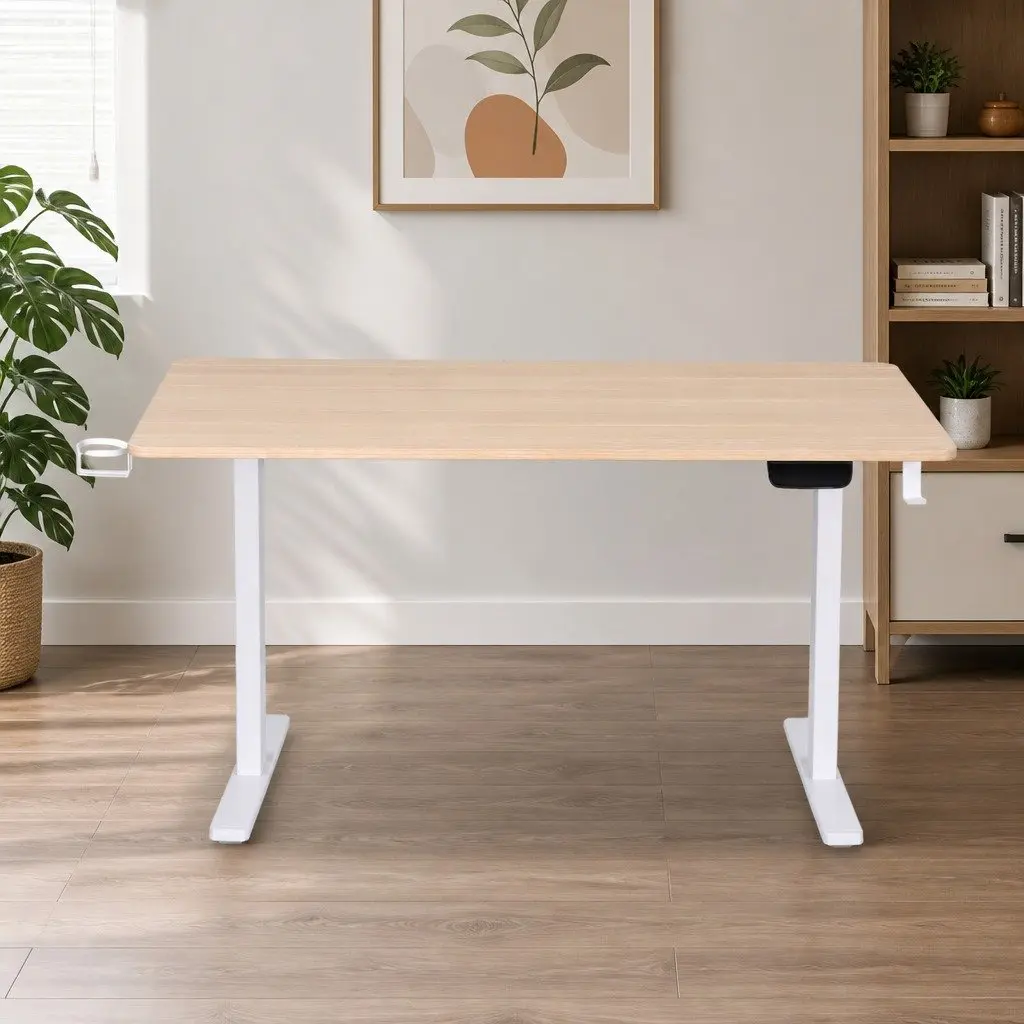 Electric Sit Stand Desk Height Adjustable Workstation 140CM Oak