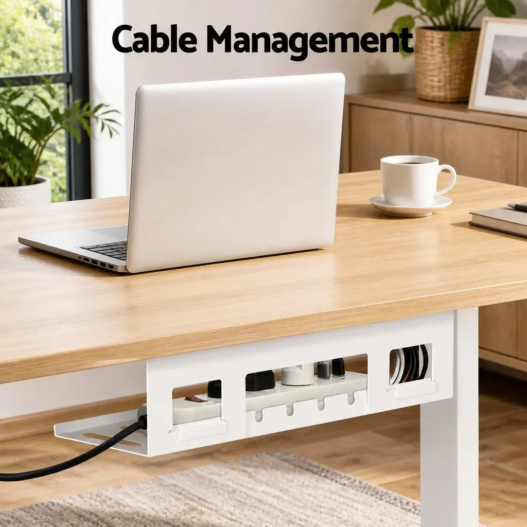 Electric Sit Stand Desk Height Adjustable Workstation 140CM Oak