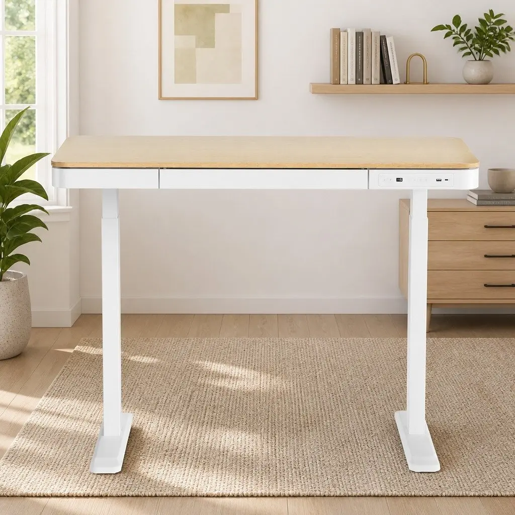 Electric Sit Stand Desk Height Adjustable 120cm Walnut