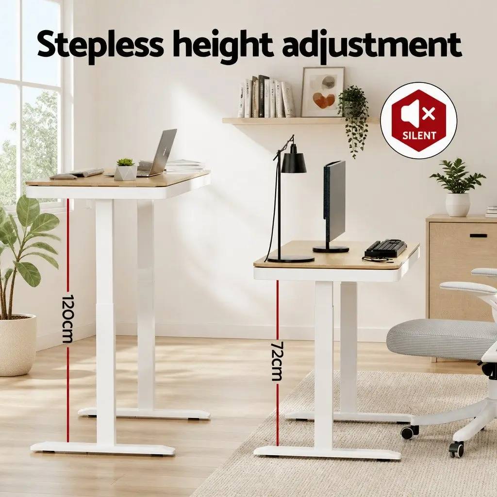 Electric Sit Stand Desk Height Adjustable 120cm Walnut
