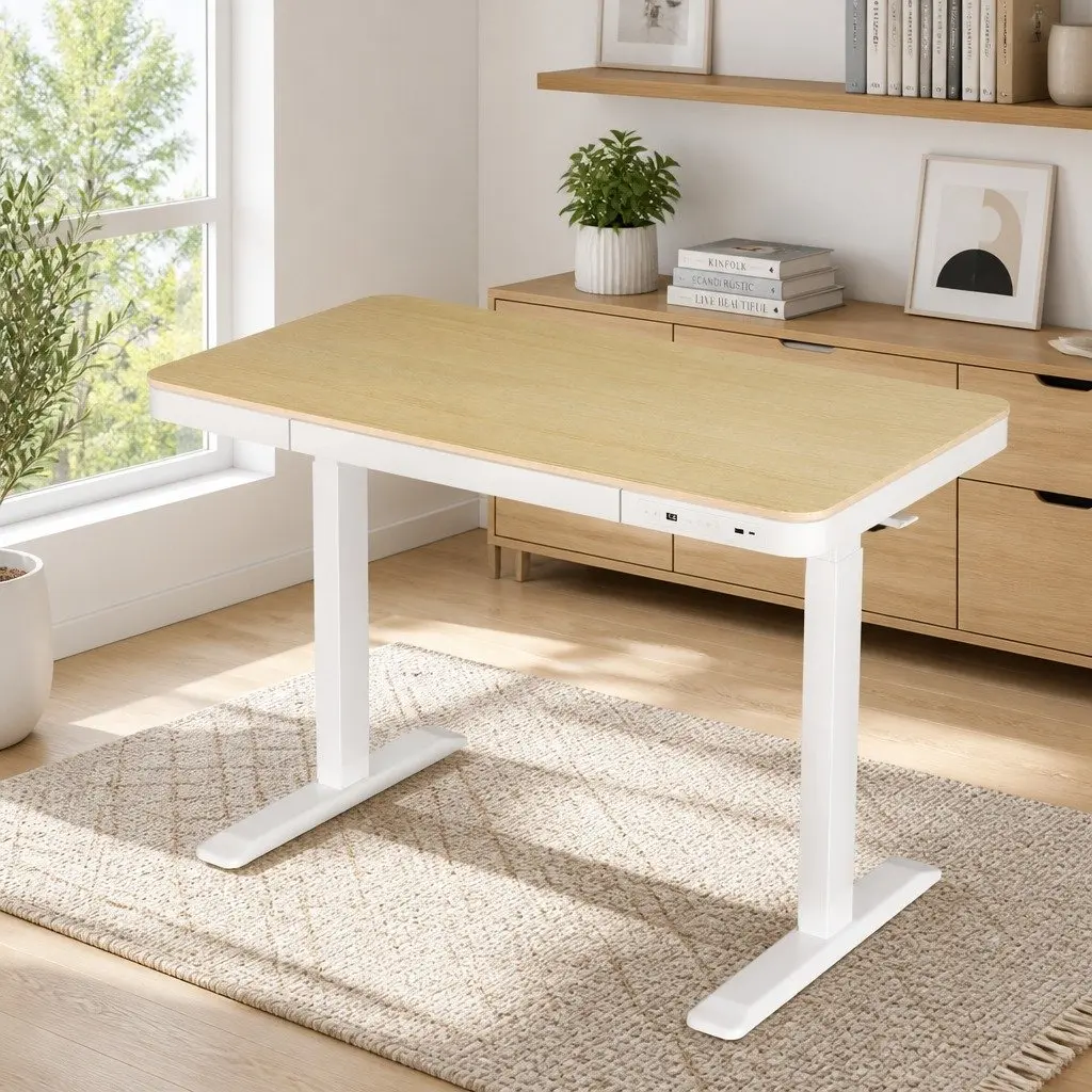 Electric Sit Stand Desk Height Adjustable 120cm Walnut