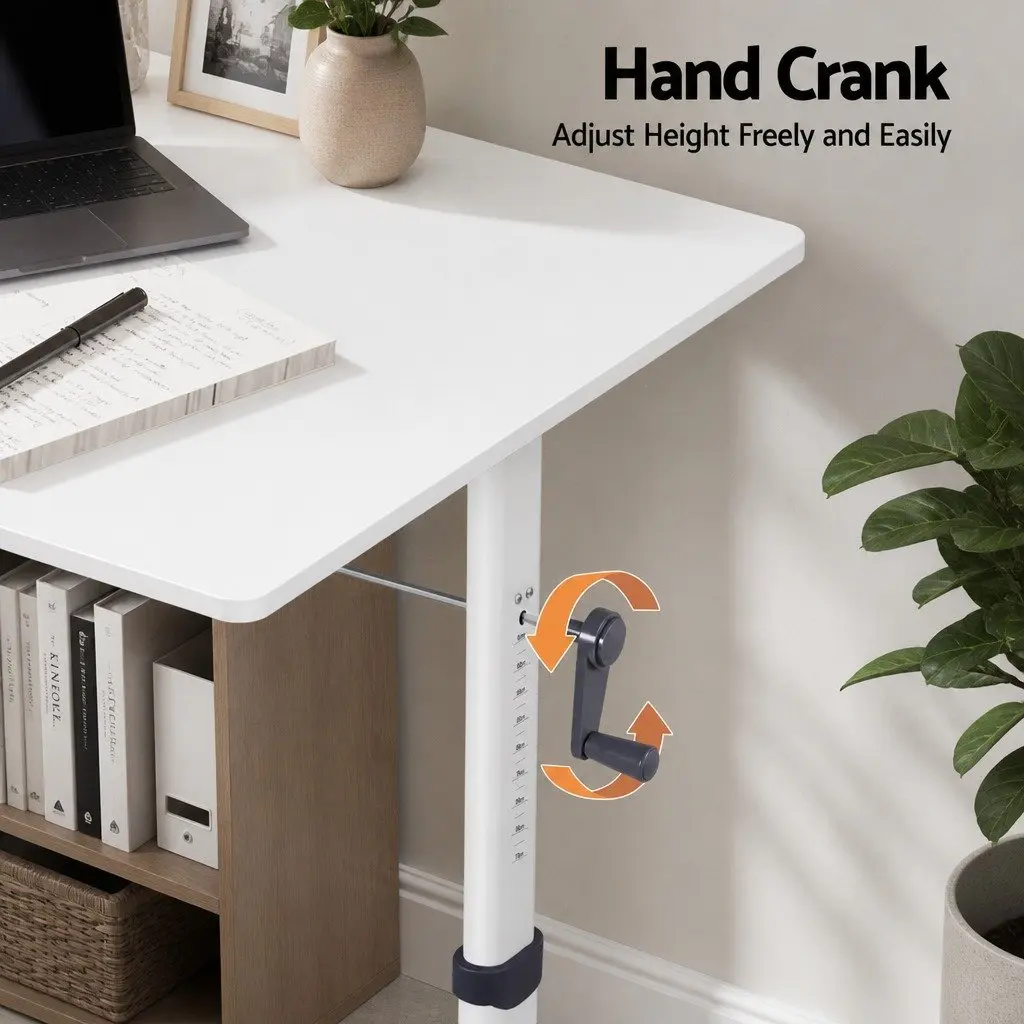 Height Adjustable Standing Desk 100CM White Workstation