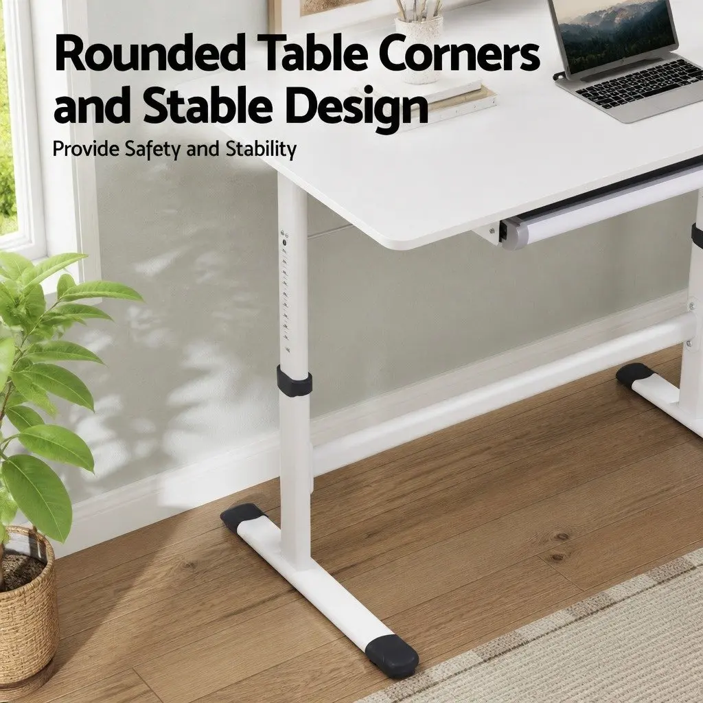 Height Adjustable Standing Desk 100CM White Workstation