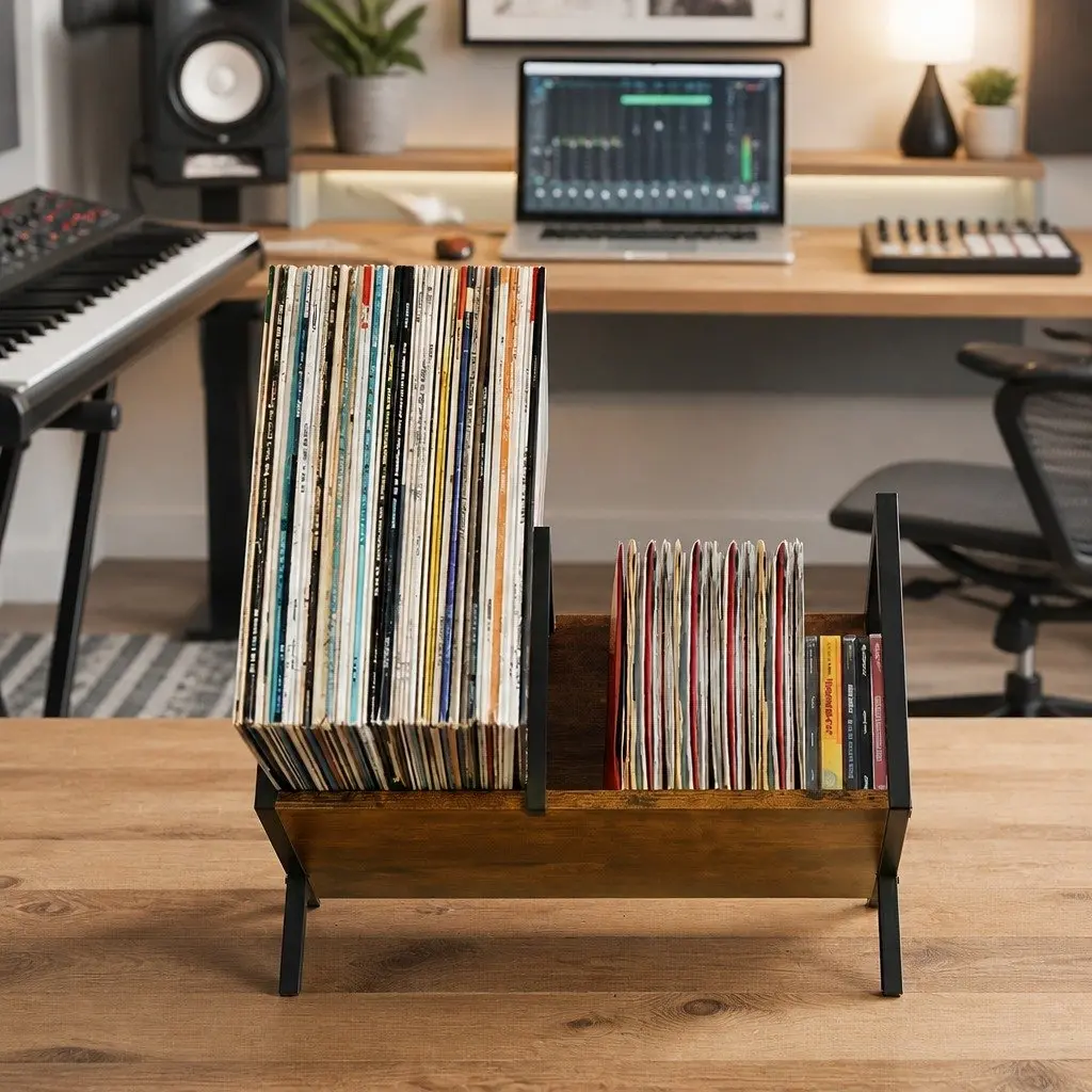 Vinyl Record Storage Rack Display Shelf LP Album Books Holder Adjustable Stand