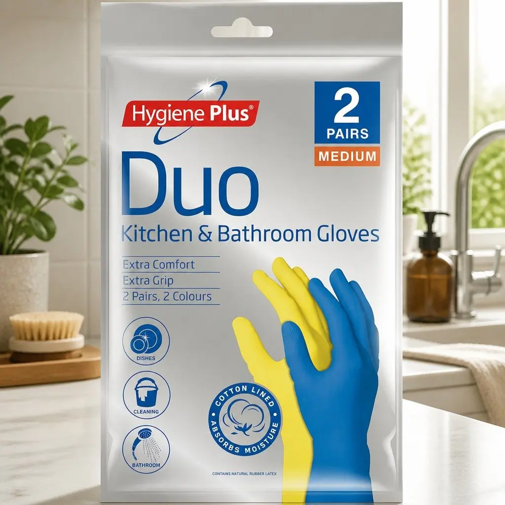 Cleaning Gloves Medium Waterproof Protection for Kitchen and Bathroom 4 Pack
