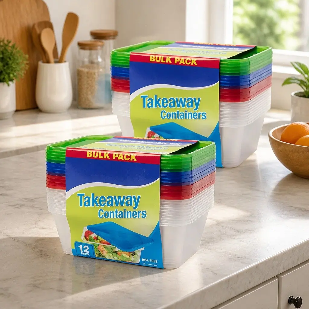 750ml Food Containers 12 Pack for Takeaway Meals