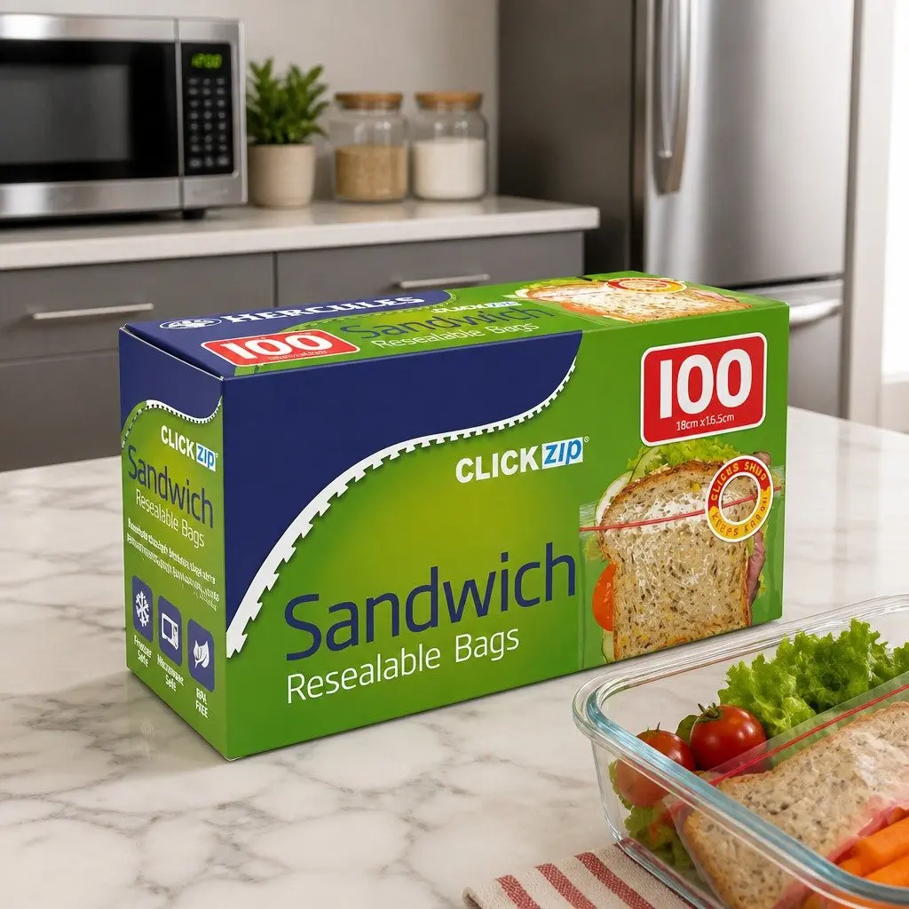 Resealable Sandwich Bags 100pk x3