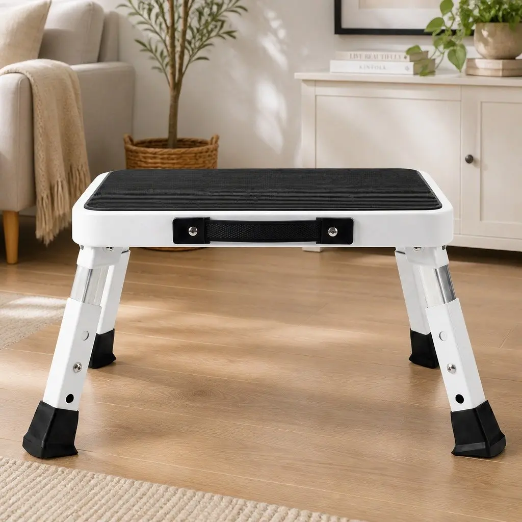 Folding Step Stool 3 Height Adjustable Portable Multi-Use Home Kitchen Bathroom