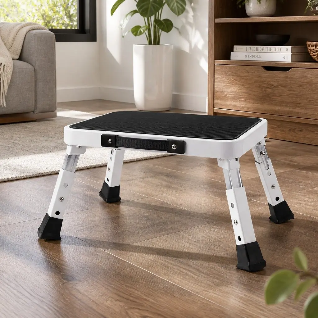 Folding Step Stool 3 Height Adjustable Portable Multi-Use Home Kitchen Bathroom