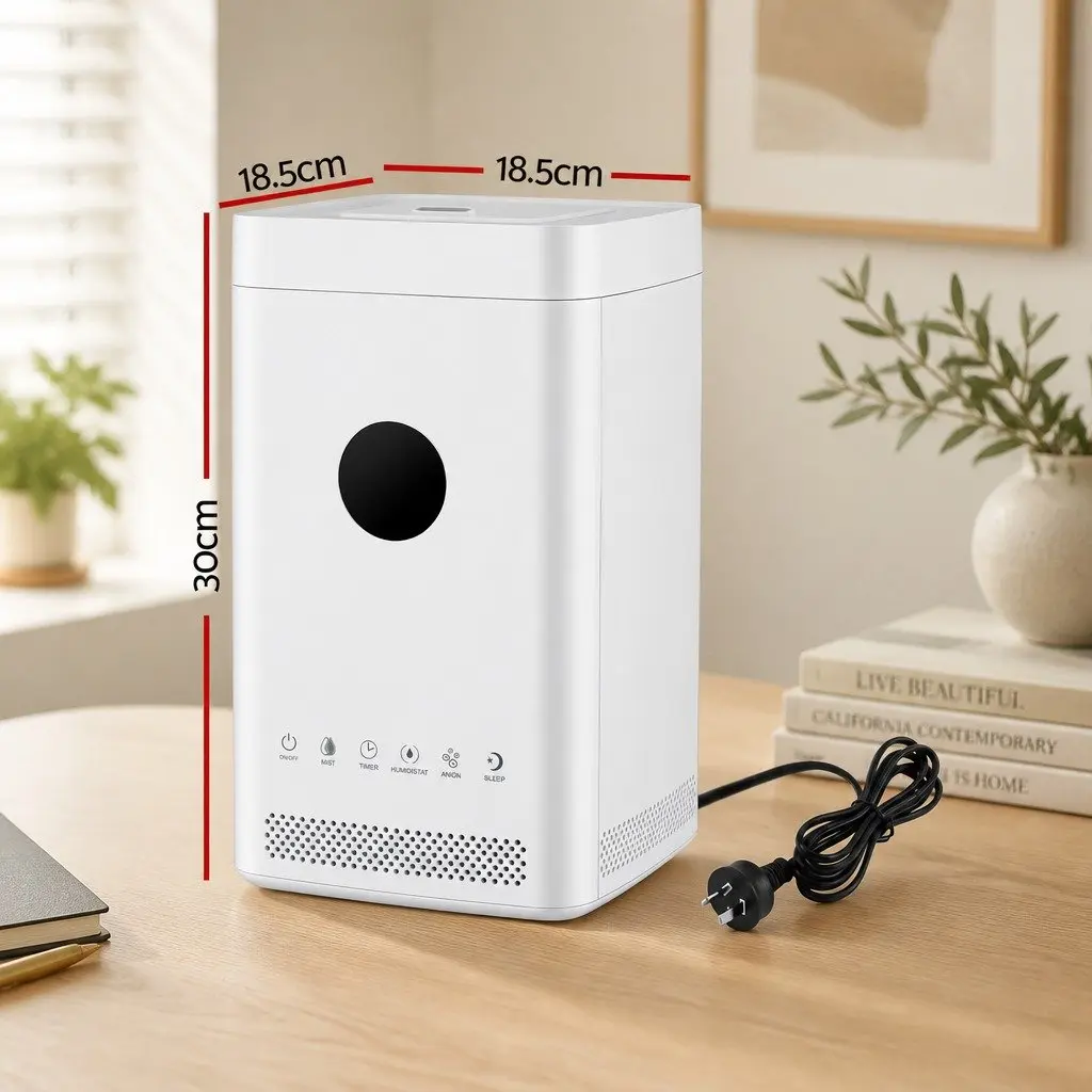 Ultrasonic Humidifier Air Purifier Auto Humidity Control 3.5L White