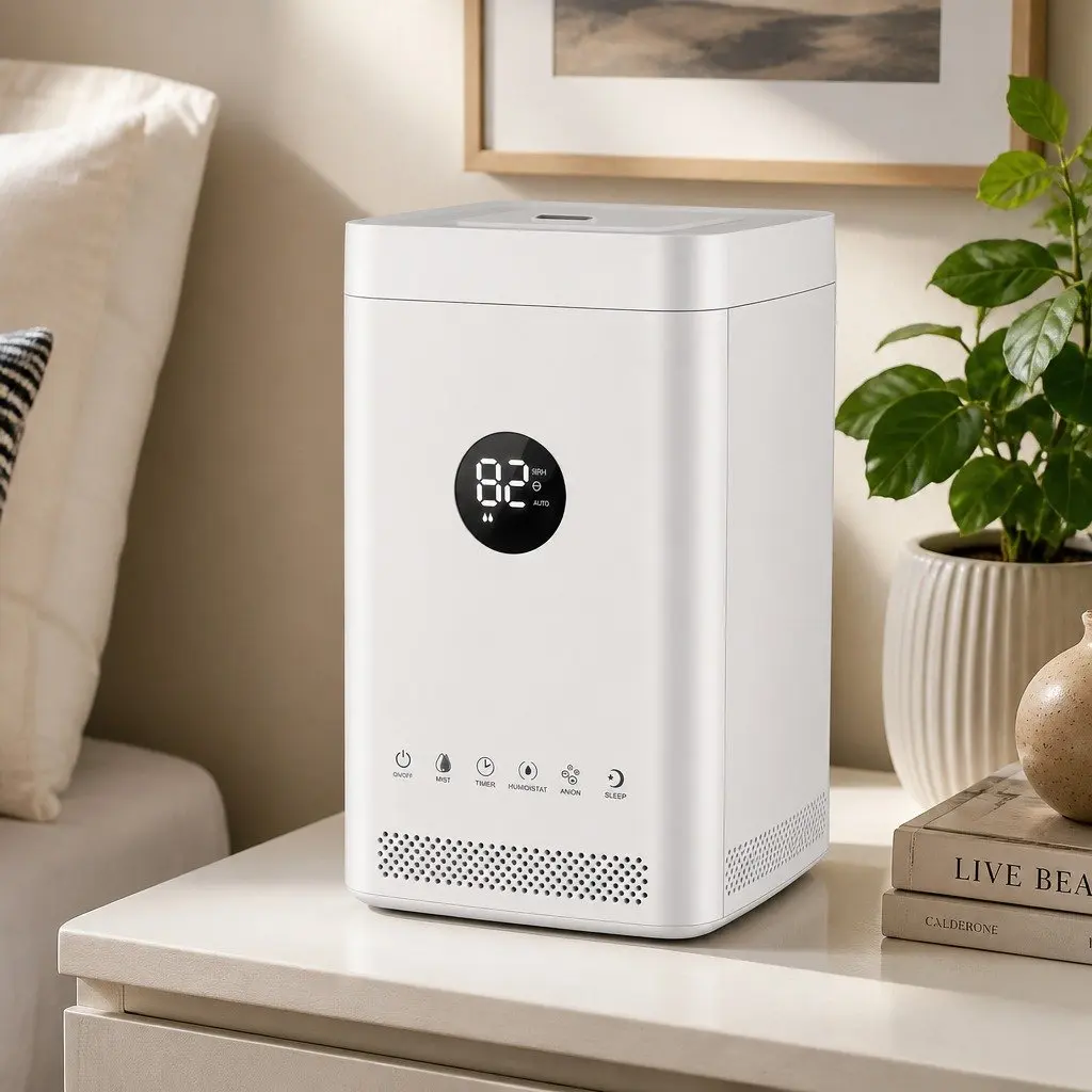 Ultrasonic Humidifier Air Purifier Auto Humidity Control 3.5L White