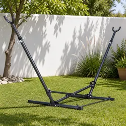 Hammock Bed Stand Steel Frame Adjustable Height Indoor Outdoor Backyard Support