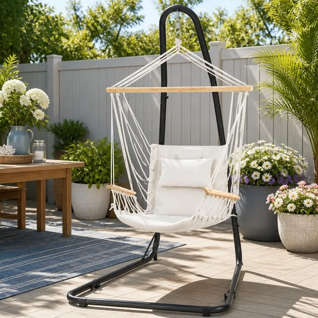 Hammock Chair with Steel Stand for Relaxation