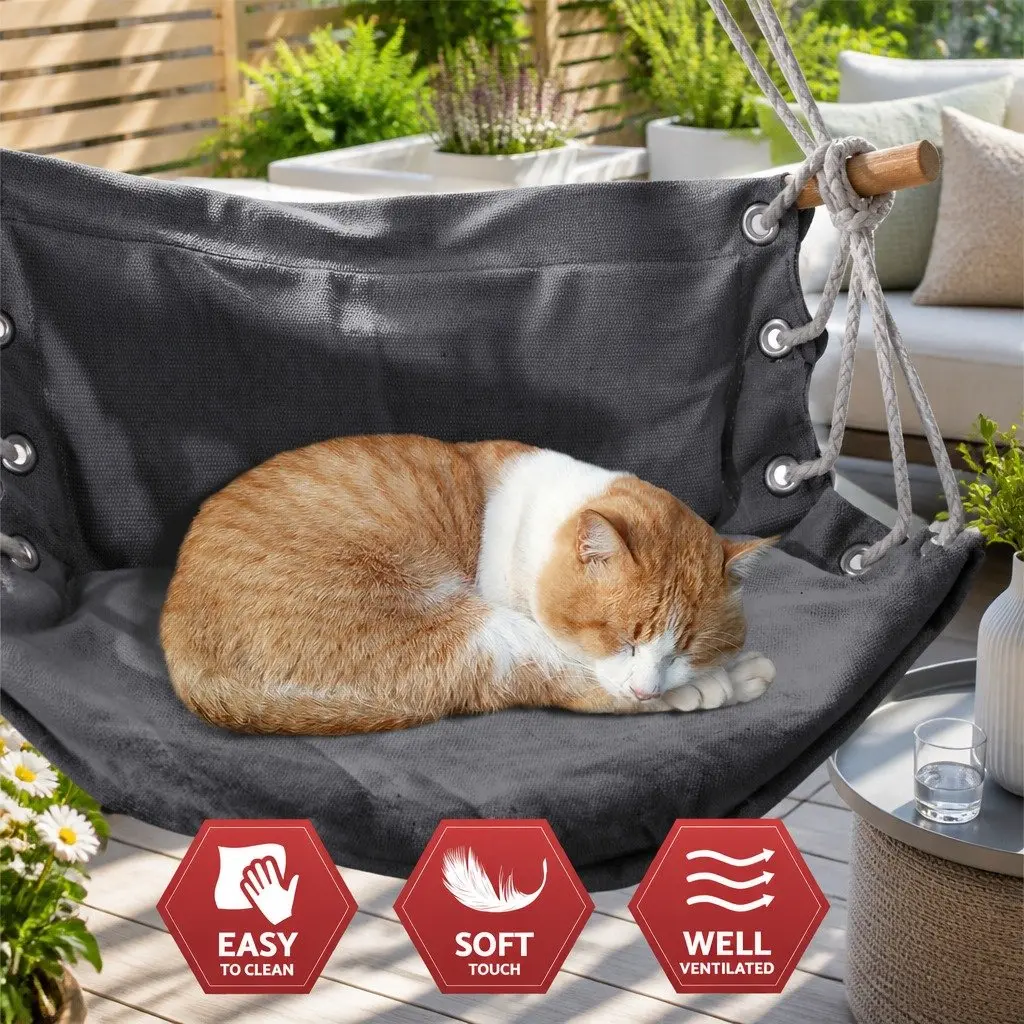 Hammock Chair Outdoor Relaxation Seat 100 x 60 x 138cm Grey
