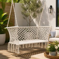 Quality 2-Person Hammock Chair for Relaxation in Cream