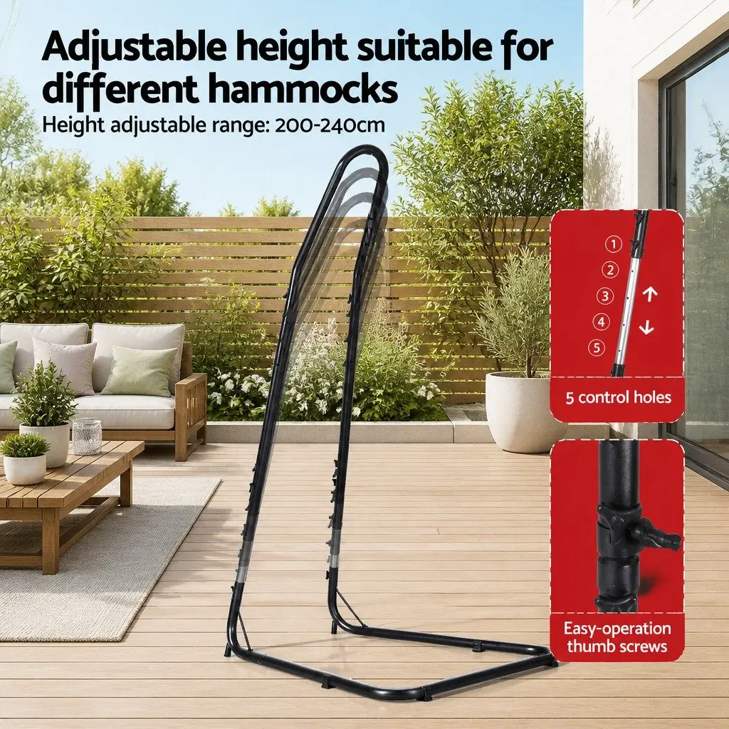 Hammock Chair with Steel Stand Outdoor Indoor Hanging Swing Relaxation Garden