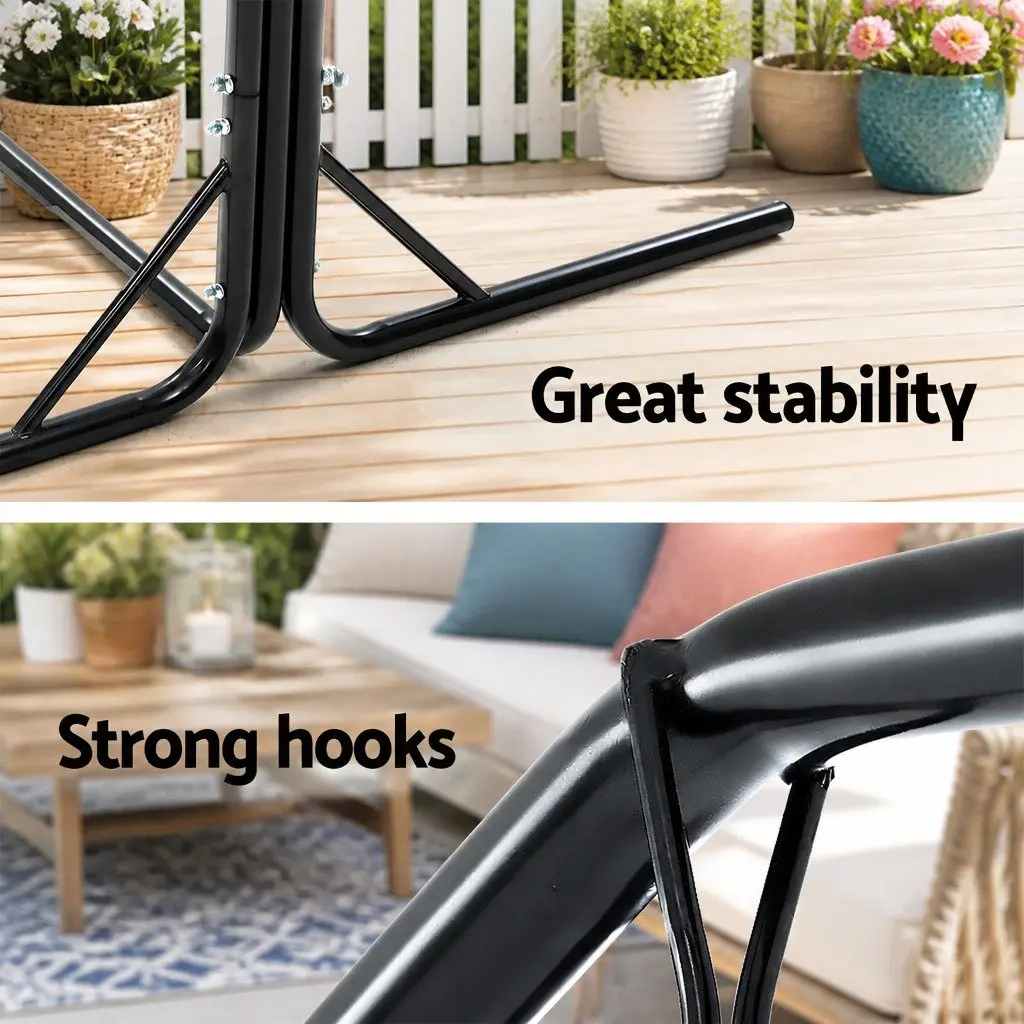 Hammock Chair with Stand Outdoor Swing Nest Web 100cm Cream