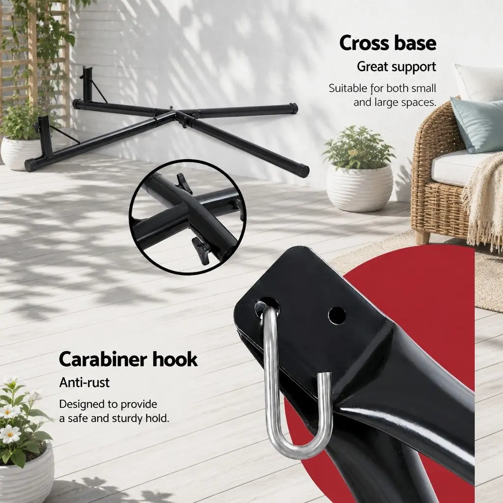Hammock Chair Swing Nest with Steel Stand 100cm Outdoor Indoor Relaxation Seat