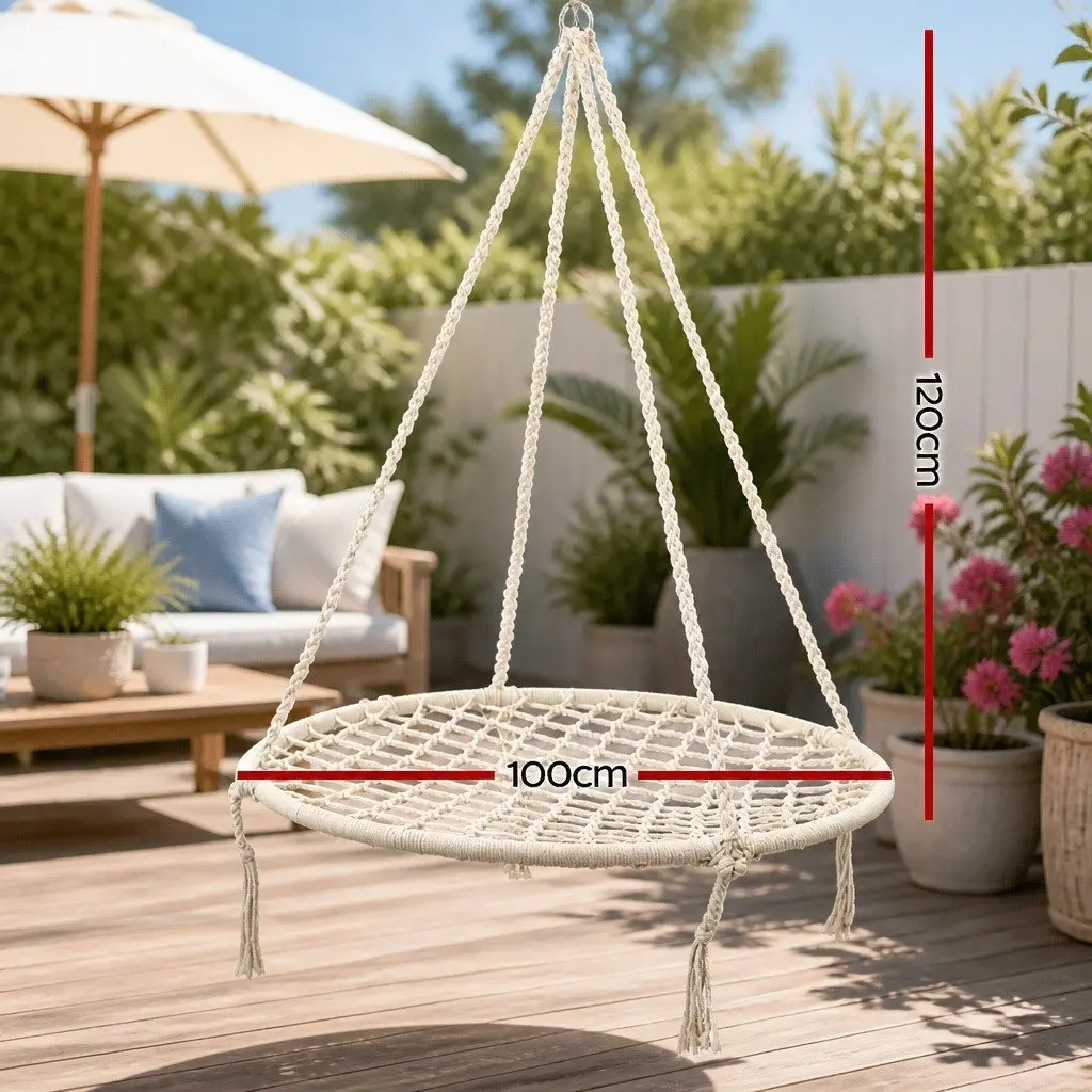 Hammock Chair Outdoor Tree Swing Hanging Seat 100cm Indoor Relaxation Nest Web