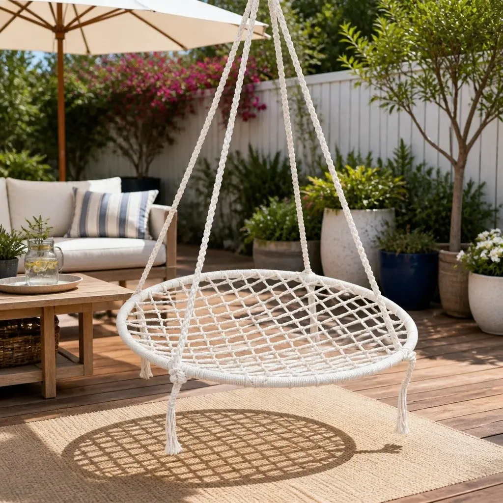 Hammock Chair Outdoor Tree Swing Hanging Seat 100cm Indoor Relaxation Nest Web