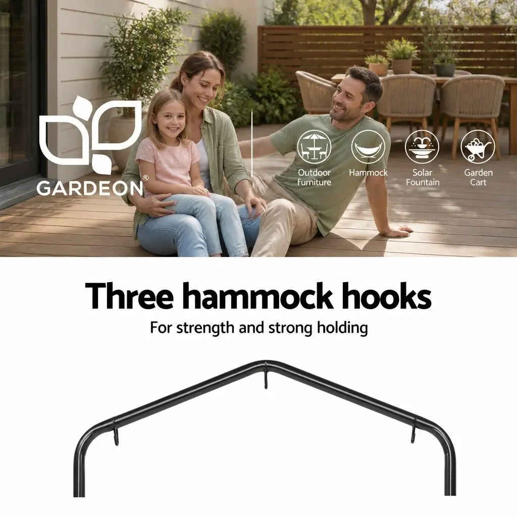 Hammock Chair Stand Outdoor Relaxation Seat 100 x 45 x 145cm Cream Colour