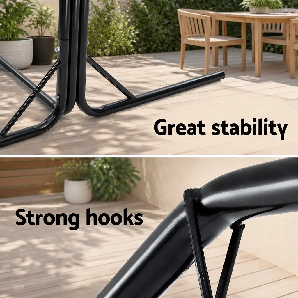 Hammock Chair Stand Outdoor Relaxation Seat 100 x 45 x 145cm Cream Colour