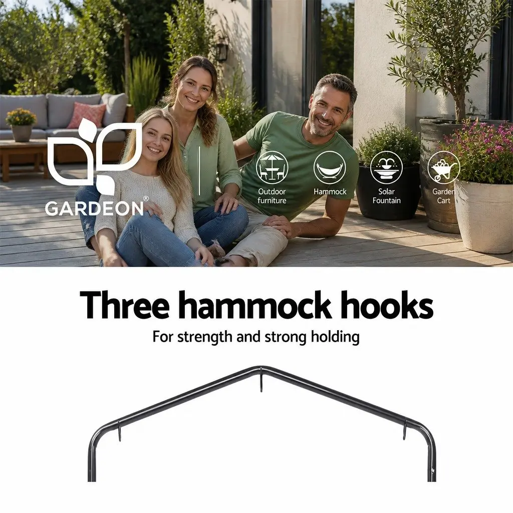 Outdoor Hammock Chair with Stand Grey 100 x 45 x 145 cm