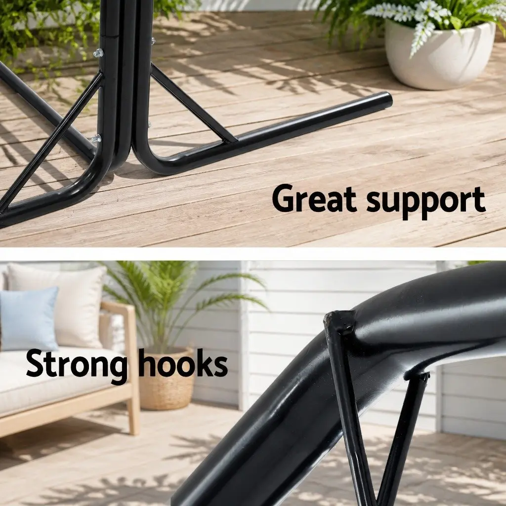 Hammock Chair 2 Seater Outdoor Relaxation Cream with Stand