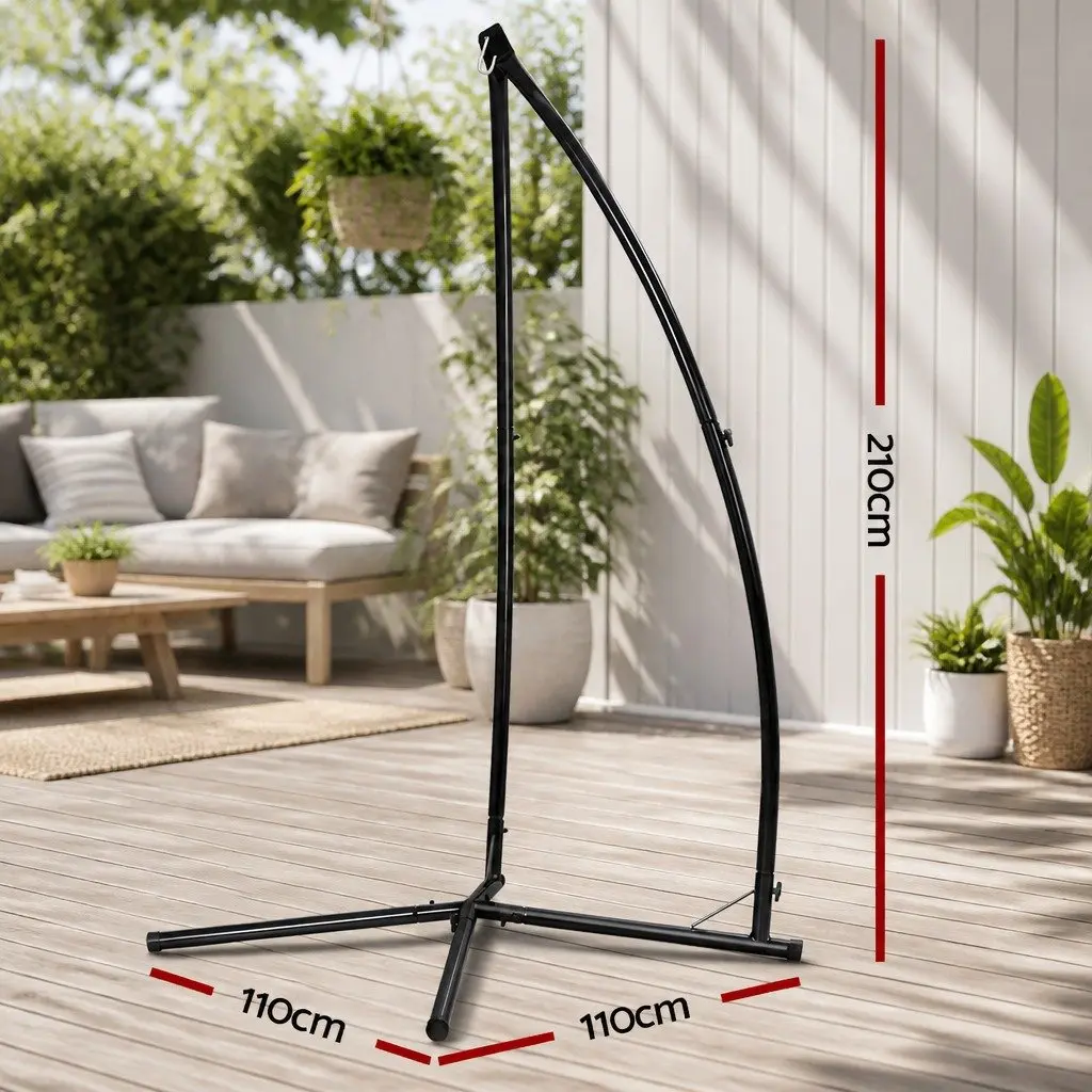 Hammock Chair Stand A-Frame Heavy Duty Black Indoor Outdoor Furniture 210cm