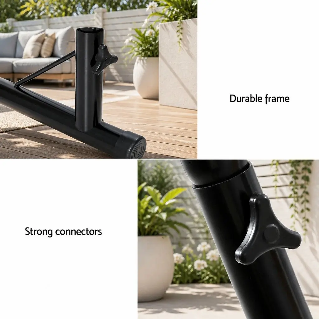 Hammock Chair Stand A-Frame Heavy Duty Black Indoor Outdoor Furniture 210cm