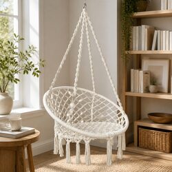 Comfortable Cotton Hammock Chair with Hand-Made Details