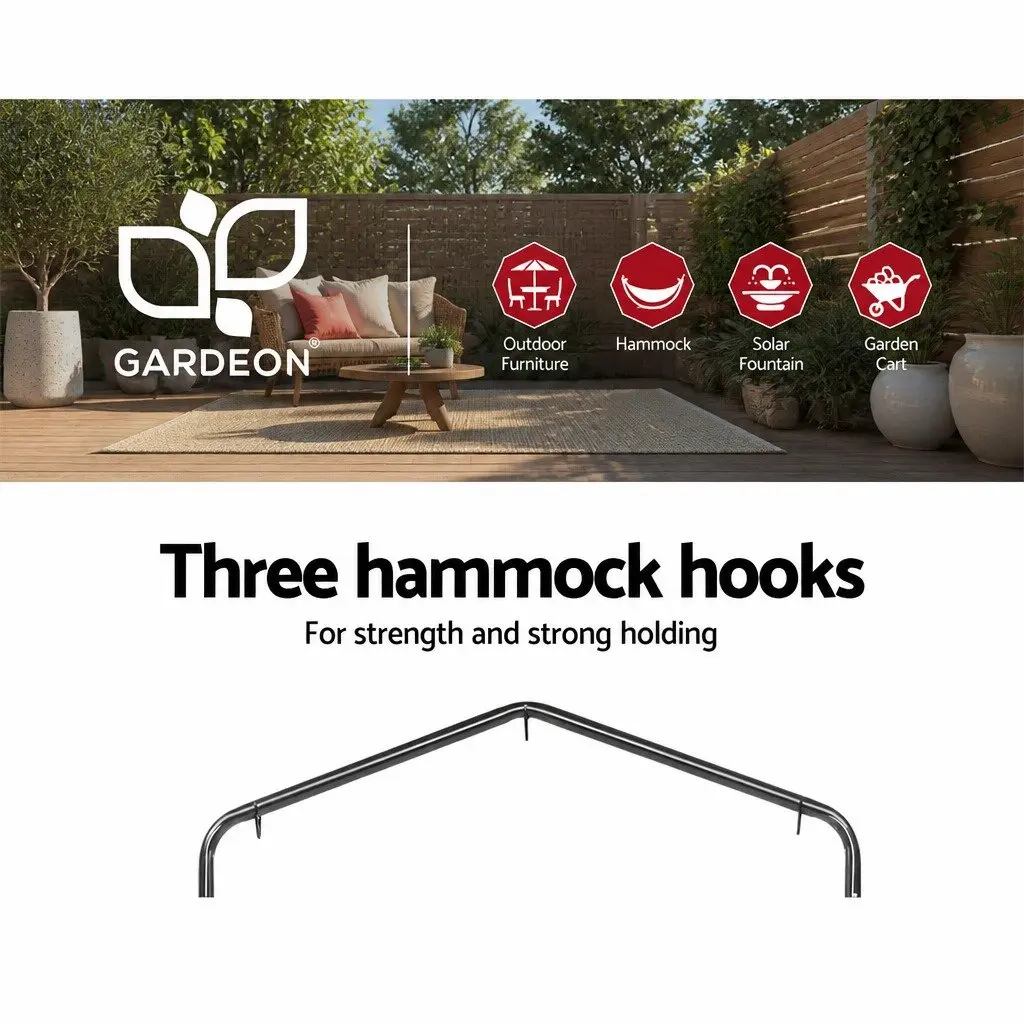 Hammock Chair Outdoor Relaxation 150 x 90cm Grey with Stand
