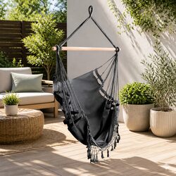 Cozy Grey Hammock Chair for Tranquil Moments