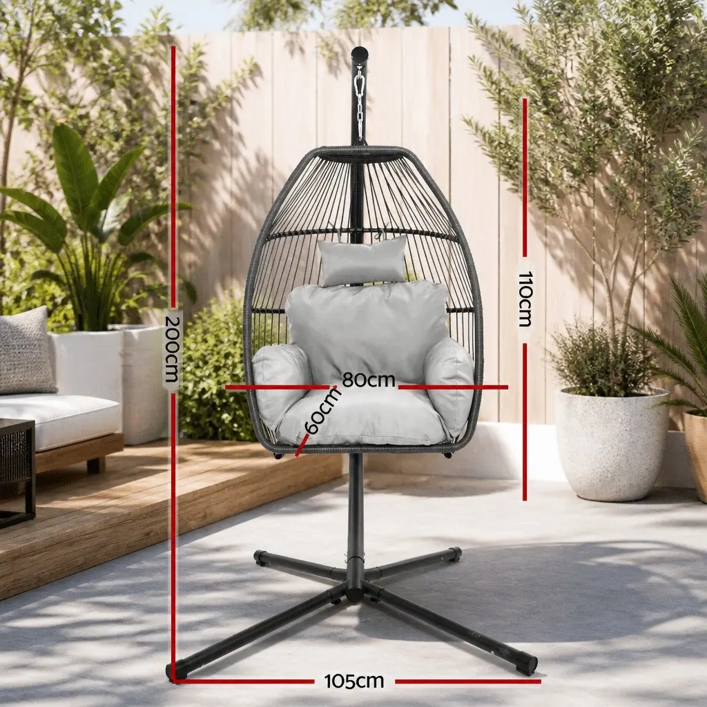 Wicker Egg Swing Chair with Removable Cushion