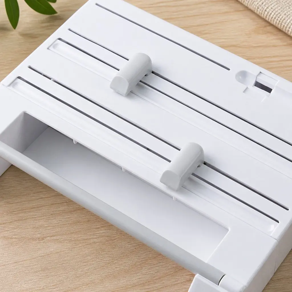 Wall Mounted Kitchen Rack Paper Towel Holder Foil Plastic Wrap Dispenser White