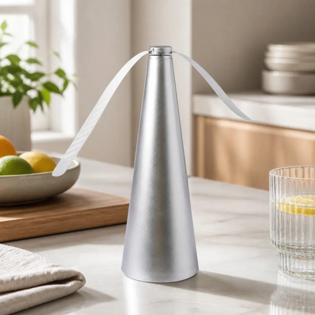 Portable Soft Blade Fly Repellent Device Chemical Free Safe for Kitchen Garden Silver