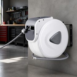 Air Hose Reel 10m Retractable Auto Rewind Wall Mount Swivel Workshop Garage