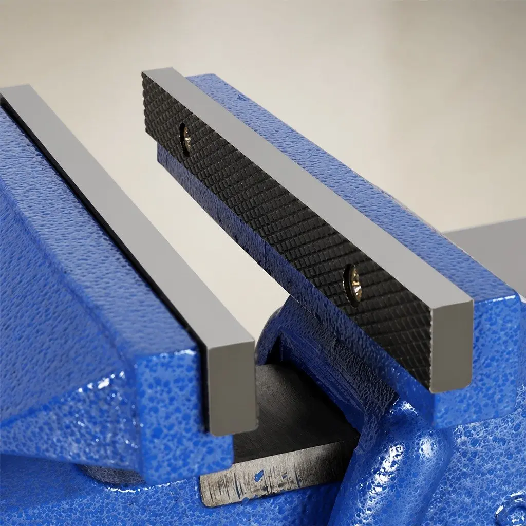 Bench Vice Anvil 200mm Swivel Base Cast Iron Clamping Woodworking Tool Blue