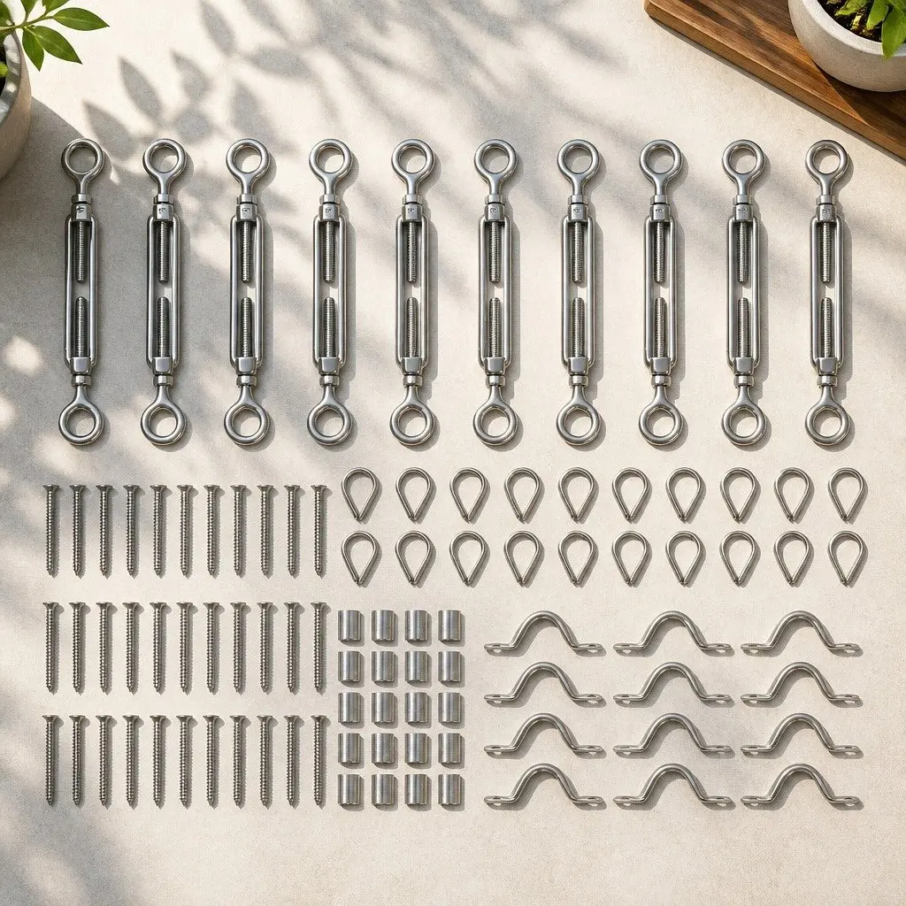 Balustrade Wire Rope Kit DIY Fence Installation Turnbuckles Thimbles Ferrules