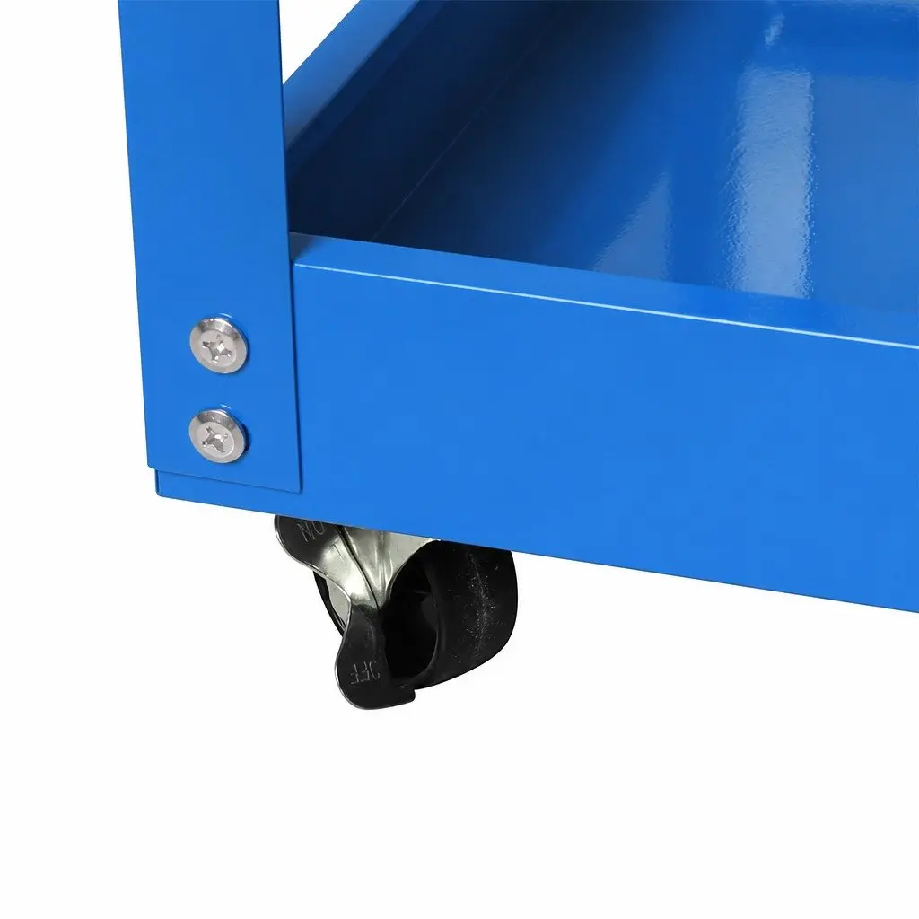 Tool Cart Trolley Blue with Storage Trays 3 Tier Castor Wheels