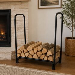 Firewood Rack Holder 4FT Heavy Duty Steel Log Storage Indoor Outdoor Fireplace